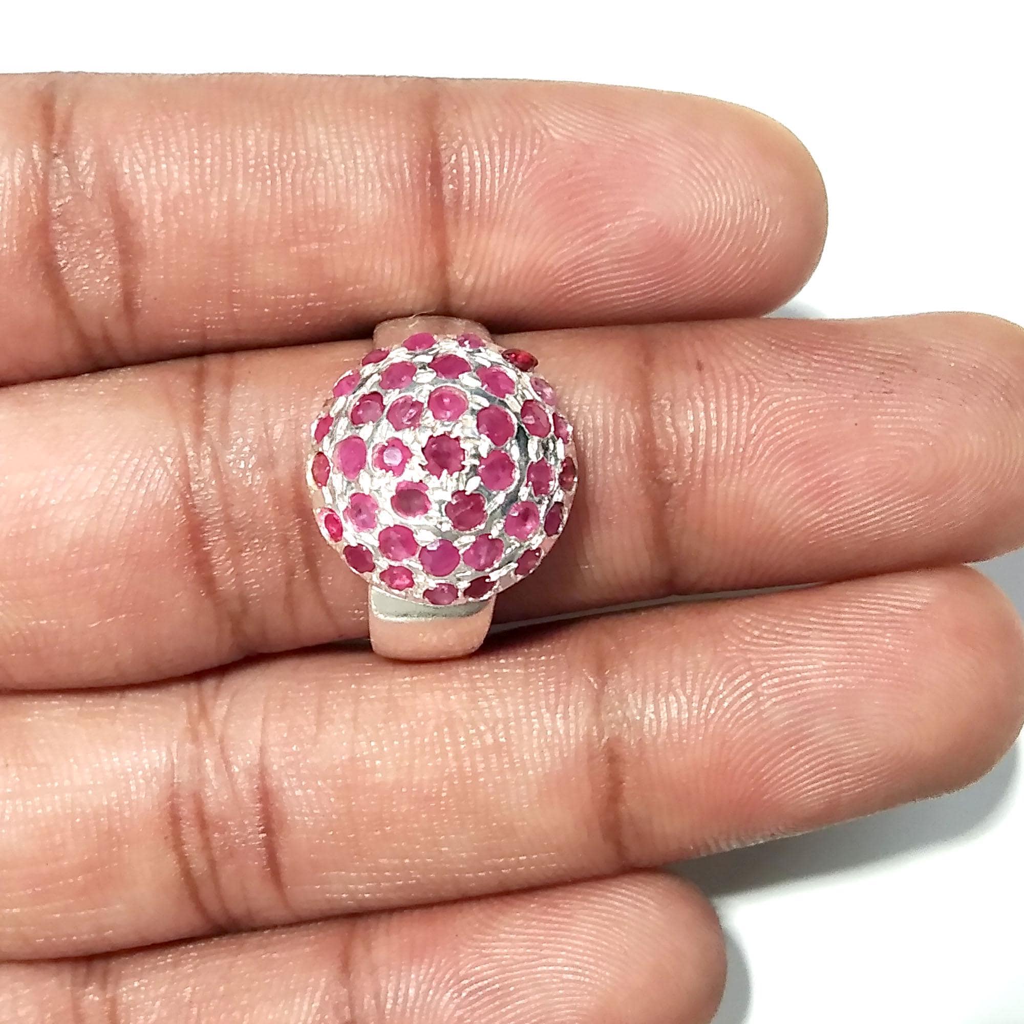 Solid 925 Starling Silver Ring, Natural Gemstone Ruby Faceted Rings, Very Beautiful Stylish Rings, Good Making Nice Rings For Girls & Woman.